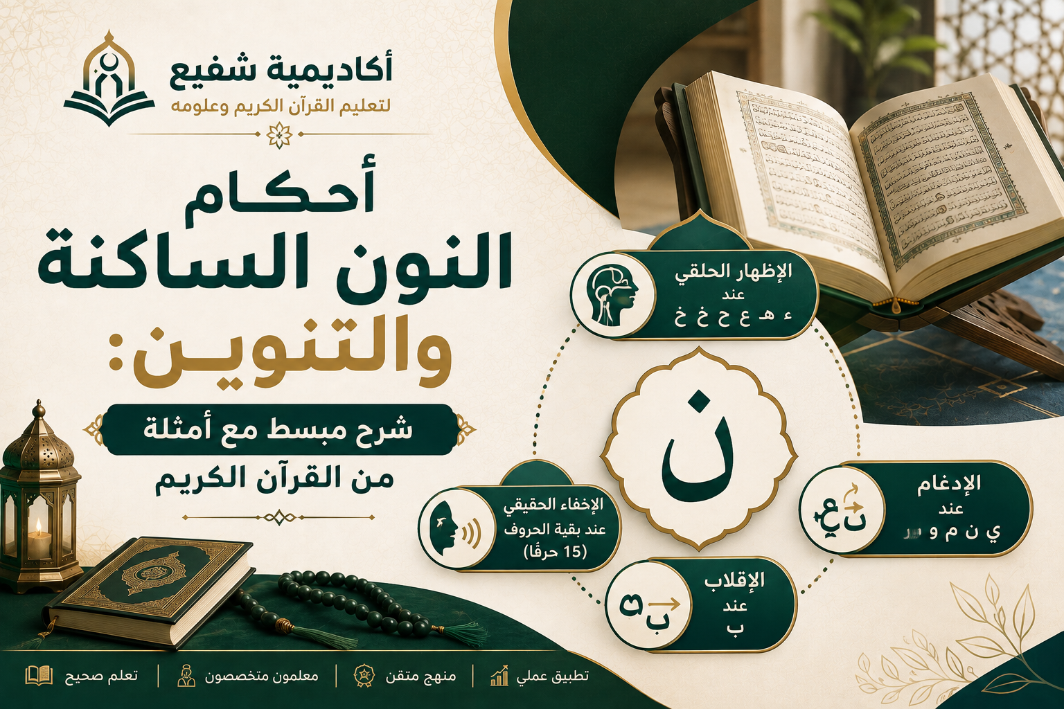 أحكام النون الساكنة والتنوين