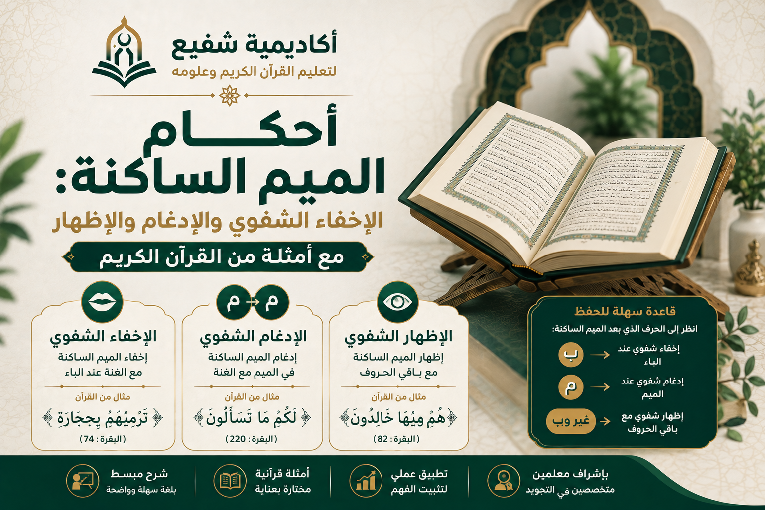 أحكام الميم الساكنة