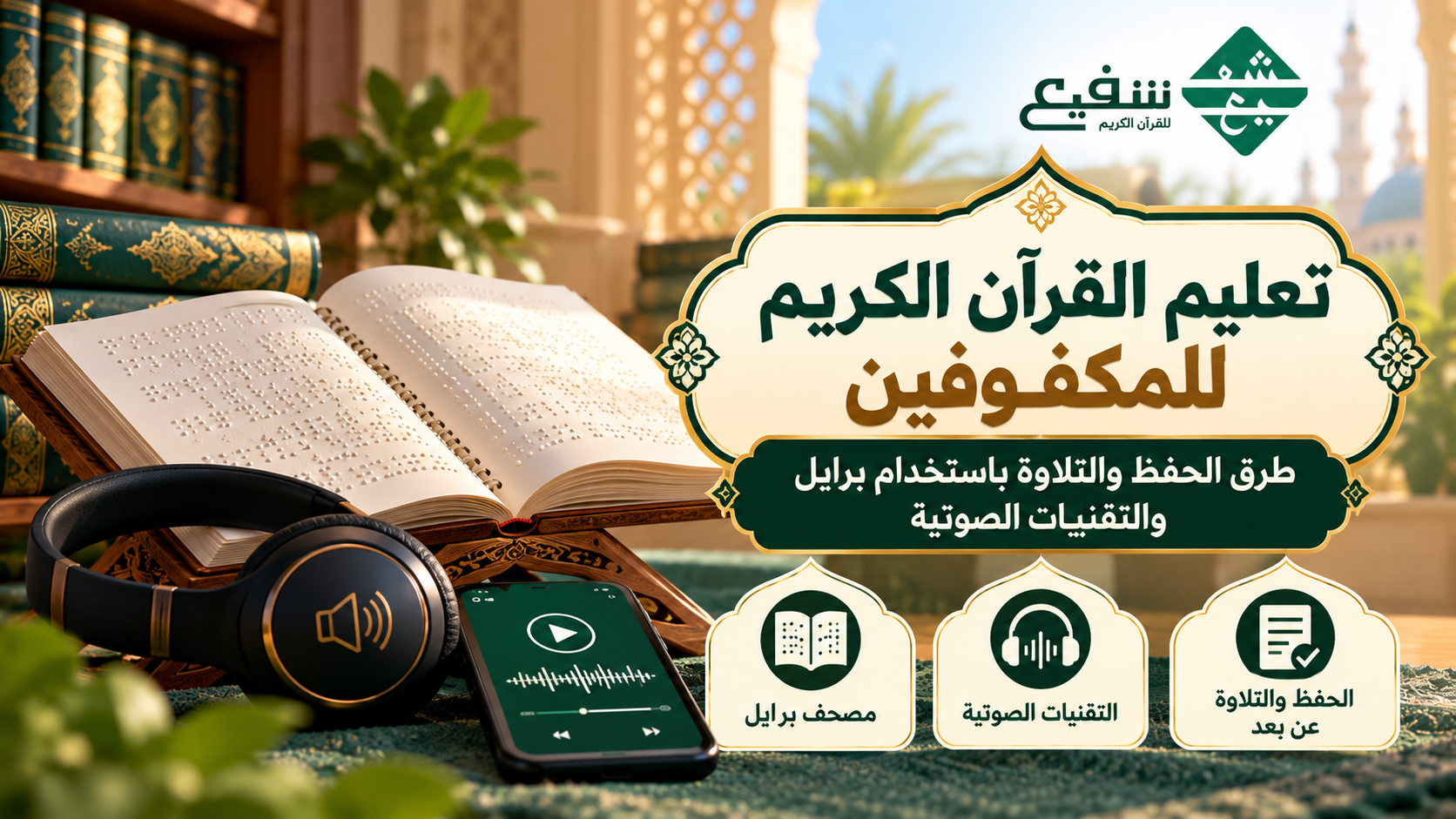 تعليم القرآن الكريم للمكفوفين عن بعد