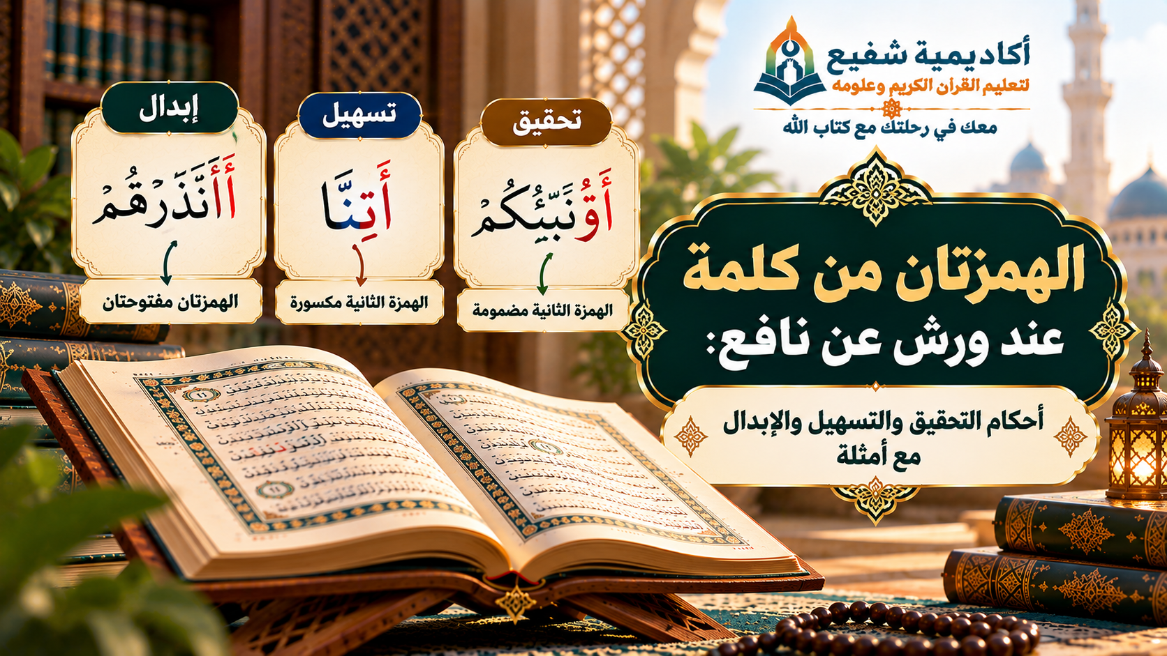 الهمزتان من كلمة عند ورش عن نافع